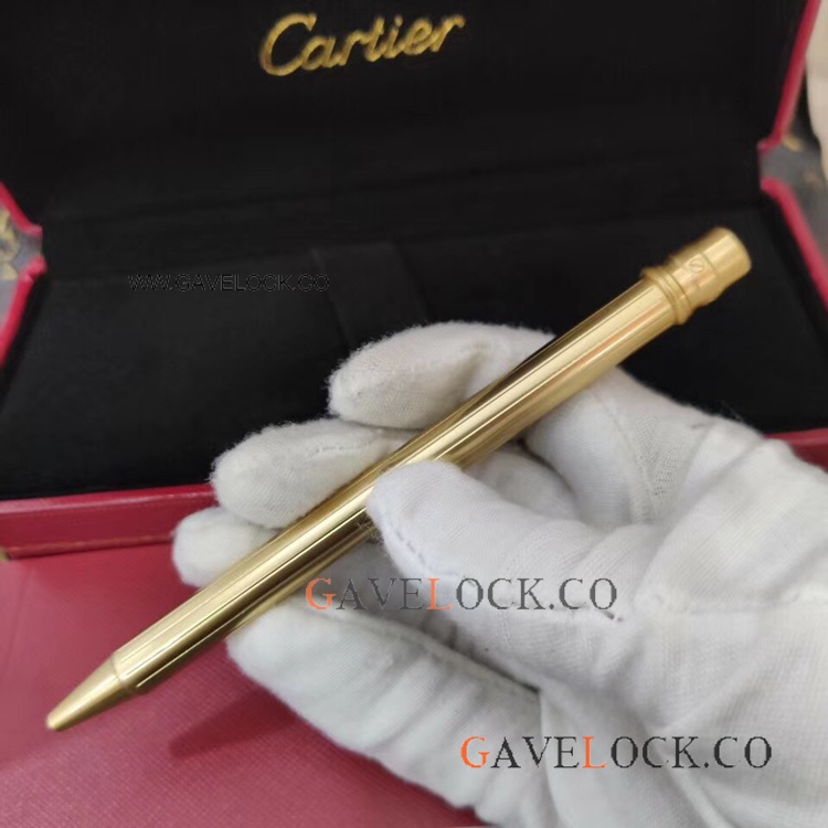 Best Quality Fake Cartier Santos Ballpoint Pen Yellow Gold